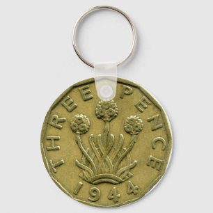 Britt 1944 tre encentmynt keychain nyckelring