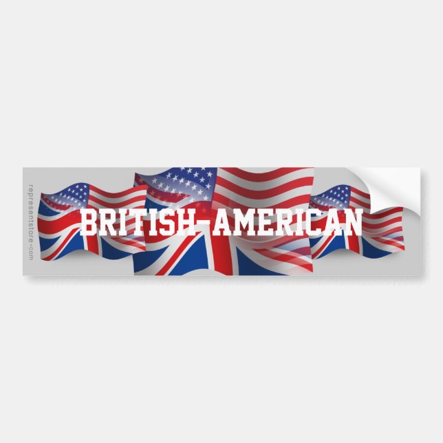 Britt-Amerikan som vinkar flagga Bildekal (Framsidan)