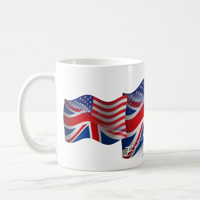 Britt-Amerikan som vinkar flagga Kaffemugg (Vänster)