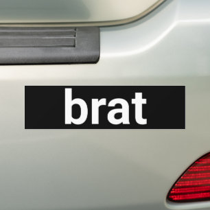 Britt, enkelt, rolig text, vit och svart bildekal