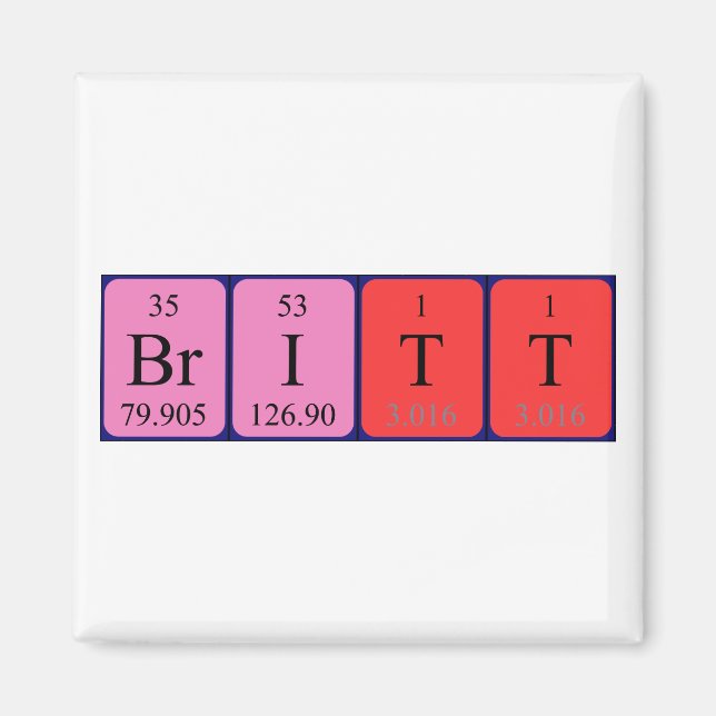 Britt Periodisk bord namn magnet (Framsidan)