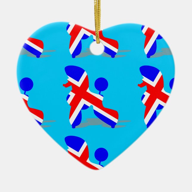 Britt poodle julgransprydnad keramik (Framsidan)