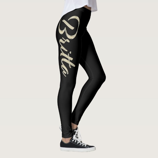 Britta white gold Handwriting Hose Leggings (Höger)
