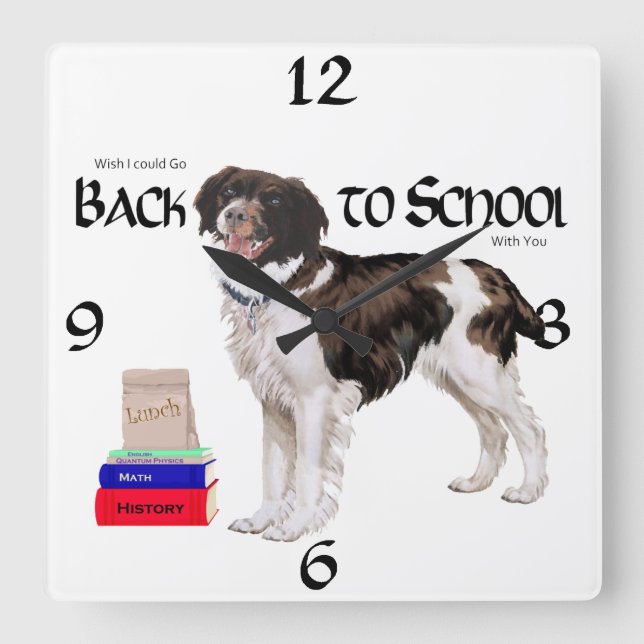 Brittany back to school fyrkantig klocka (Framsida)