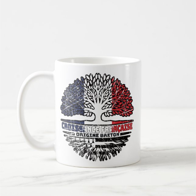 Brittany Breton Fransk Frankrike Träd Roots Flagga Kaffemugg (Vänster)