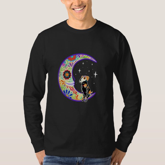 Brittany Dia De Los Muertos Skeleton T Shirt (Framsida)