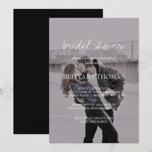Brittany Elegant Photo Calligraphy Möhippa Inbjudningar