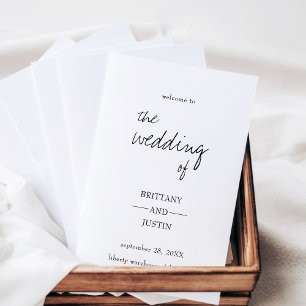 Brittany Elegant Script-mappat Bröllopsprogram
