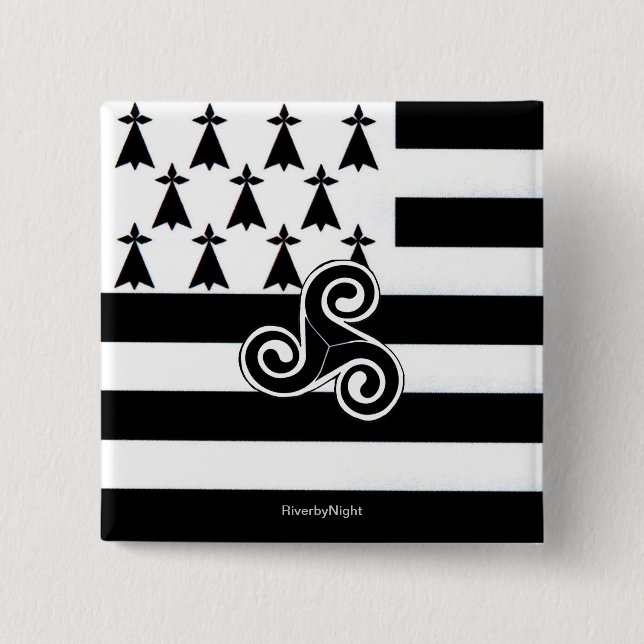 Brittany flagga (Breton) Knapp (Framsida)