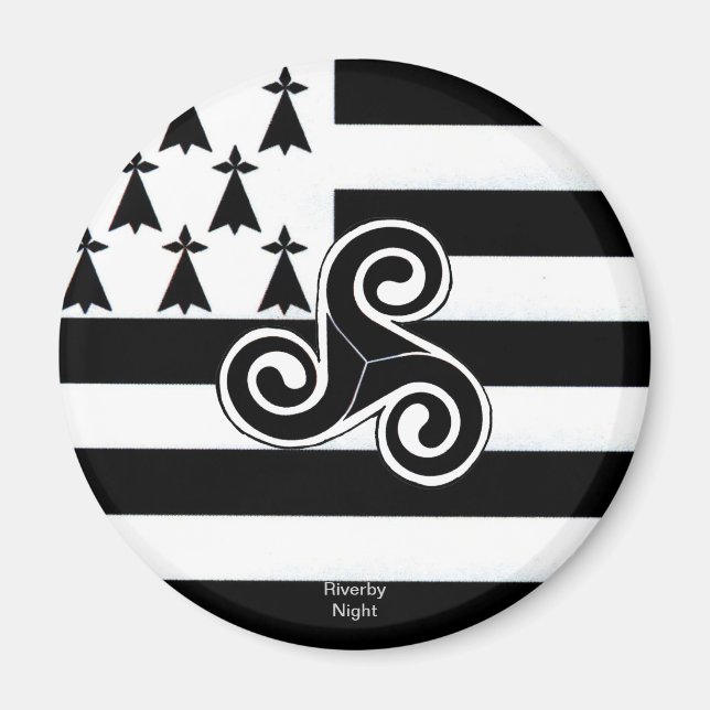 Brittany Flagga (bretonska) Magnet (Framsidan)