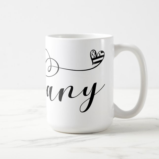 Brittany Flagga in Heart, Bretagne Kaffemugg (Höger)