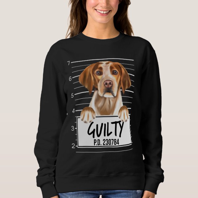 Brittany Förhörsbild Skyldig Hund T Shirt (Framsida)