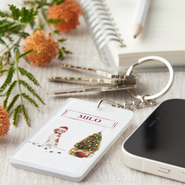 Brittany Funny jul Hund och Träd (Högra Framsidan)