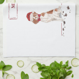 Brittany Funny jul Hund och Träd Kökshandduk