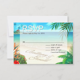 Brittany & Gerald Exotic Beach RSVP ::custom:: OSA Kort