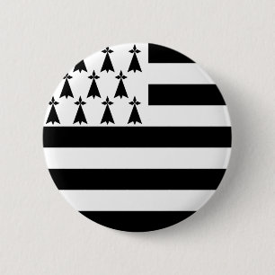 Brittany (Gwenn-ha-du) flagga Button Knapp