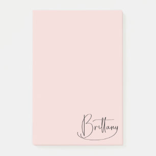 Brittany Handskriven Signatur Dekorativ Y Rosé Post-it Block