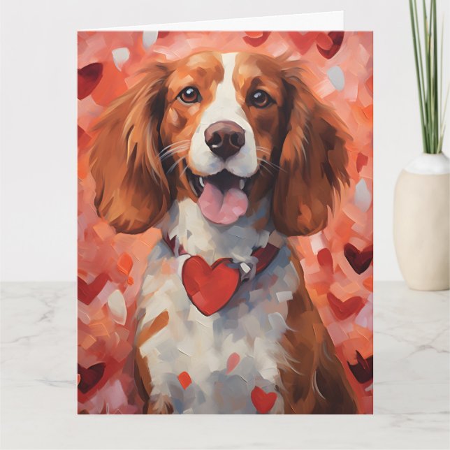 Brittany hund Valentines day Kort (Framsida)
