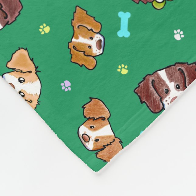 Brittany Hundar KiniArt Fleece Blanket (Hörn)