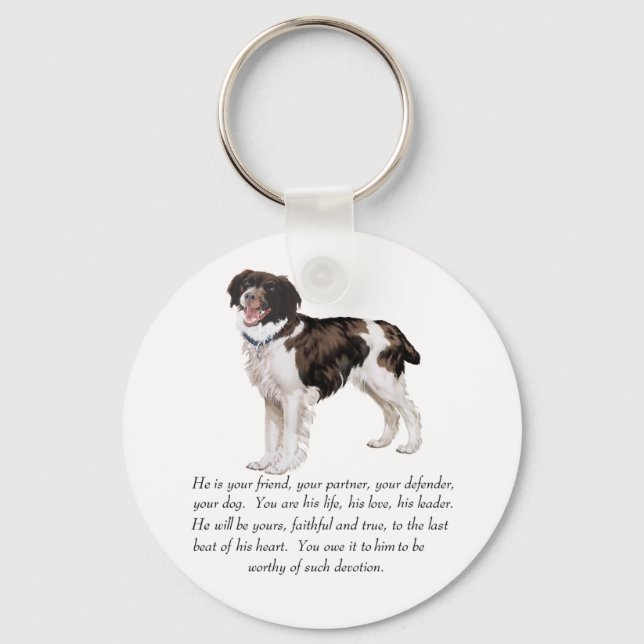 Brittany- minnessak - hanhund nyckelring (Framsida)