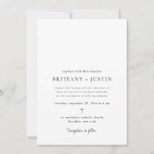 Brittany Modern Black Script Bröllop med OSA Inbjudningar