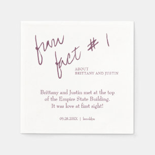 Brittany Modern Plum Lila Roligt Fact #1 Bröllop Pappersservett