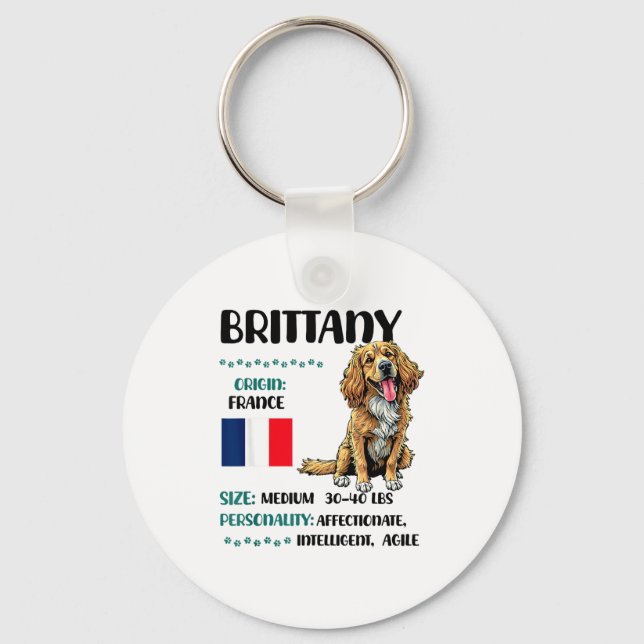 Brittany Origin Funny Brittany Dog Lover  Nyckelring (Framsida)