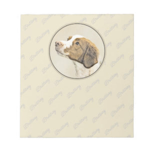 Brittany Painting - Cute Original Hund Art Anteckningsblock