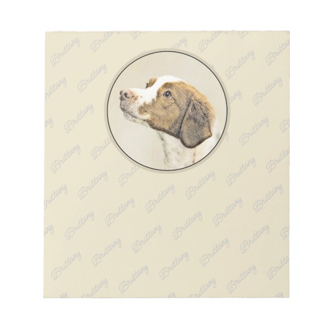 Brittany Painting - Cute Original Hund Art Anteckningsblock (Framsida)