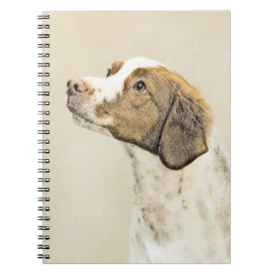 Brittany Painting - Cute Original Hund Art Anteckningsbok