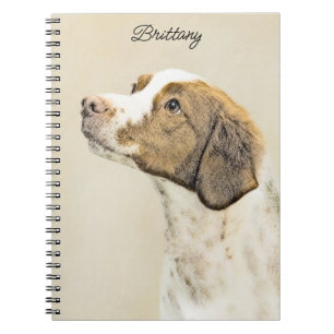 Brittany Painting - Cute Original Hund Art Anteckningsbok