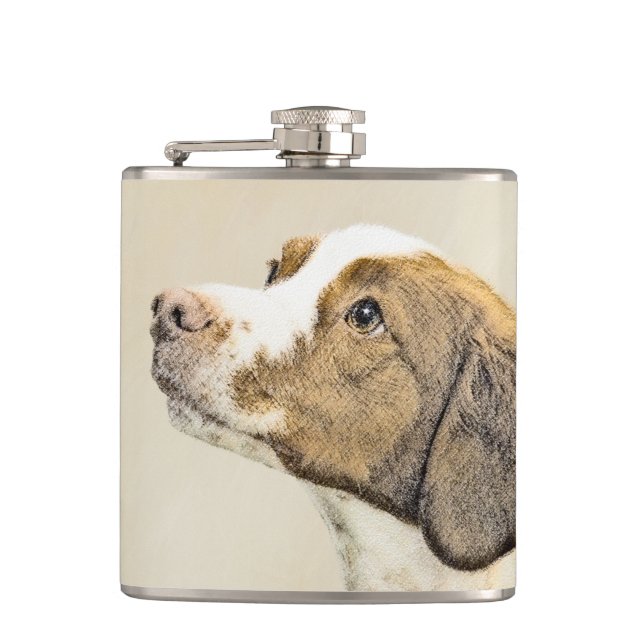 Brittany Painting - Cute Original Hund Art Fickplunta (Framsidan)