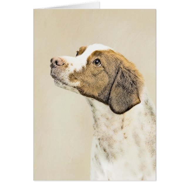 Brittany Painting - Cute Original Hund Art Hälsningskort (Framsidan)