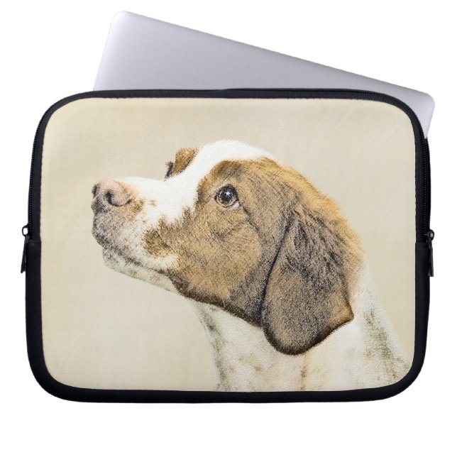 Brittany Painting - Cute Original Hund Art Laptop Fodral (Framsidan)