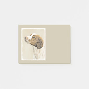 Brittany Painting - Cute Original Hund Art Post-it Block
