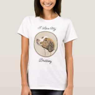 Brittany Painting - Cute Original Hund Art T Shirt