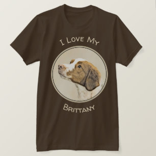 Brittany Painting - Cute Original Hund Art T Shirt