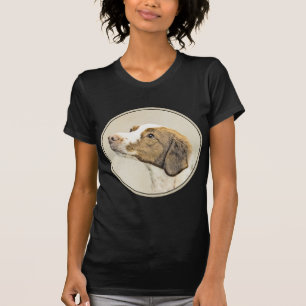 Brittany Painting - Cute Original Hund Art T Shirt