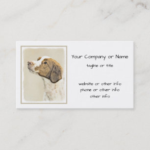 Brittany Painting - Cute Original Hund Art Visitkort