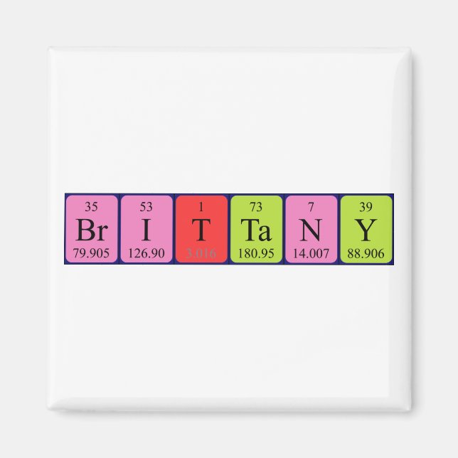 Brittany periodisk magnet bord namn (Framsidan)