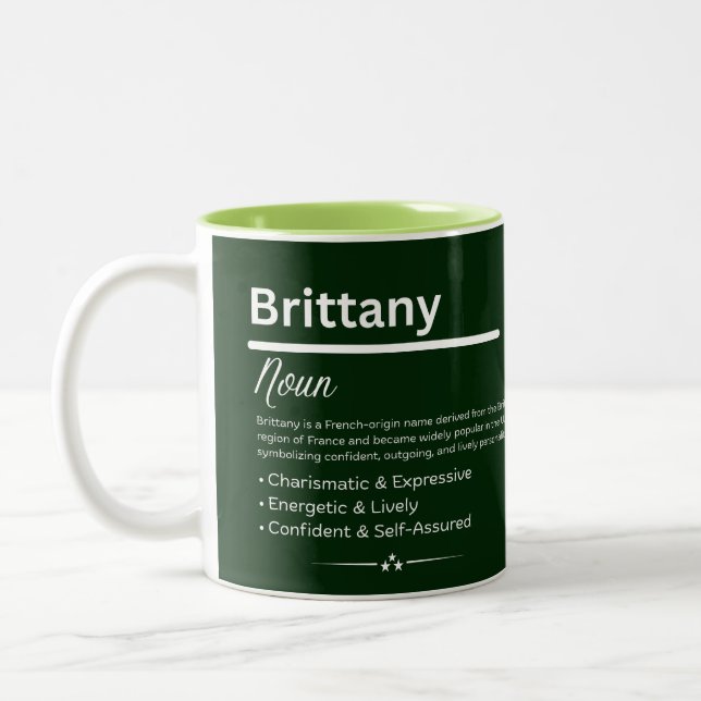 Brittany Personligt Flicknamn Två-Tonad Mugg (Vänster)