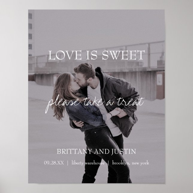 Brittany Photo Bröllop Dessert Sweets Bord-tecken Poster (Framsidan)