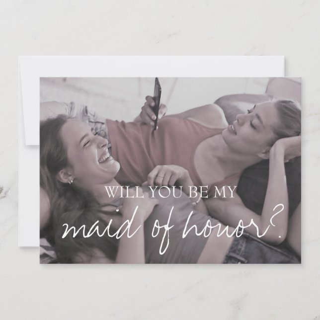 Brittany Photo Script blir min Maid of honor Inbjudningar (Framsida)