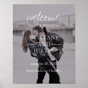 Brittany Photo Script Välkommen till vårt Bröllop- Poster