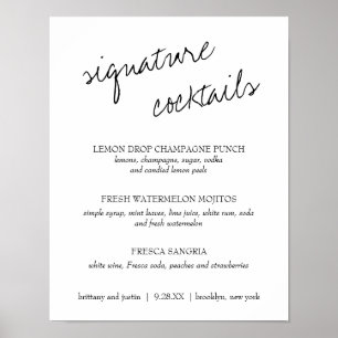 Brittany Signaturdrinkar Meny Bröllopsskylt Poster
