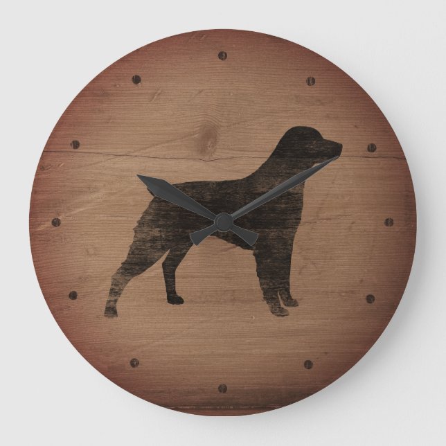 Brittany Silhouette Rustic Stil Stor Klocka (Framsida)