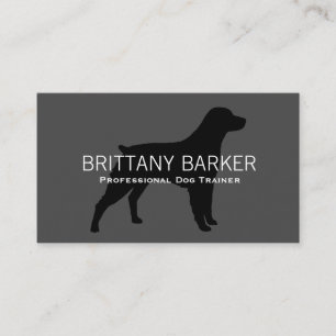 Brittany Silhouette Svart på Grå Visitkort