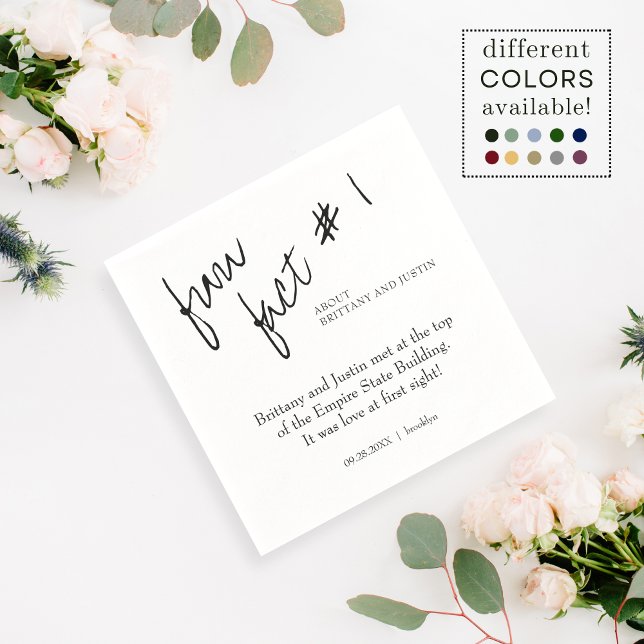 Brittany Simple Black White Roligt Fact #1 Cocktai Pappersservett (Skapare uppladdad)