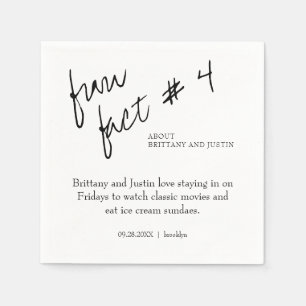 Brittany Simple Black White Roligt Fact #4 Bröllop Pappersservett
