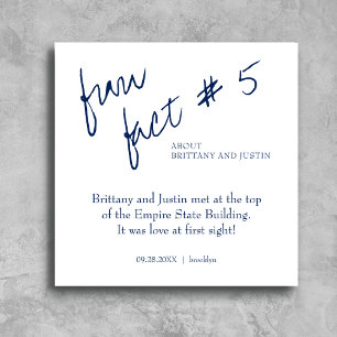 Brittany Simple Navy Blue Roligt Fact #5 Bröllop Pappersservett
